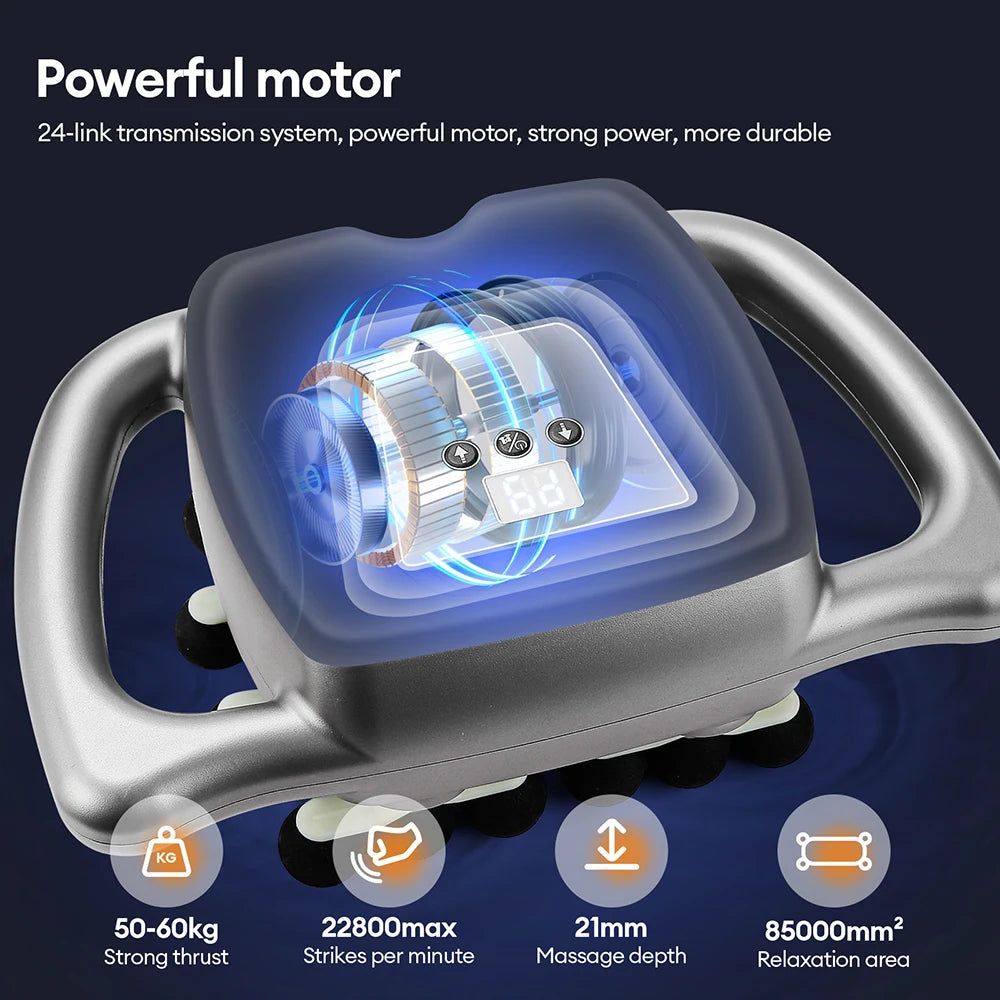 24-Head Fascia Gun, 9 Modes, High Frequency, Vibration Body Massage Gun for Back, Neck, Shoulder, and Waist Muscle Massager