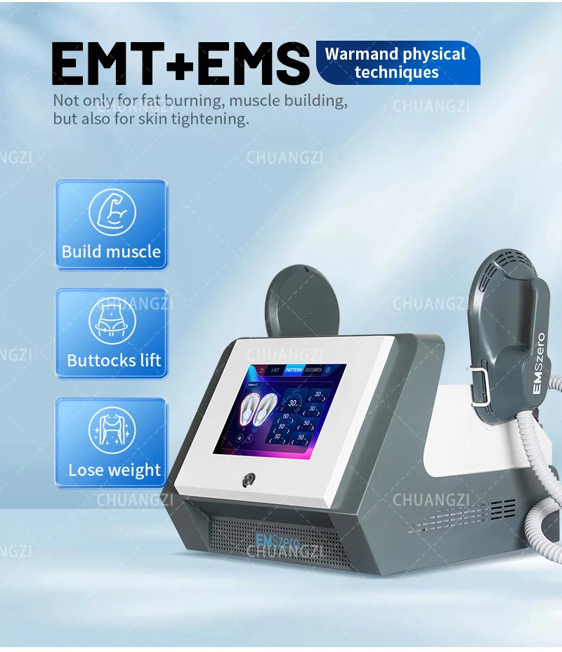 Body Sculpt Machine RF Sculpting, Weight Loss, Burning Fat, Slimming, Muscle Stimulation Equipment, and 6500W HI-EMT EMS zero