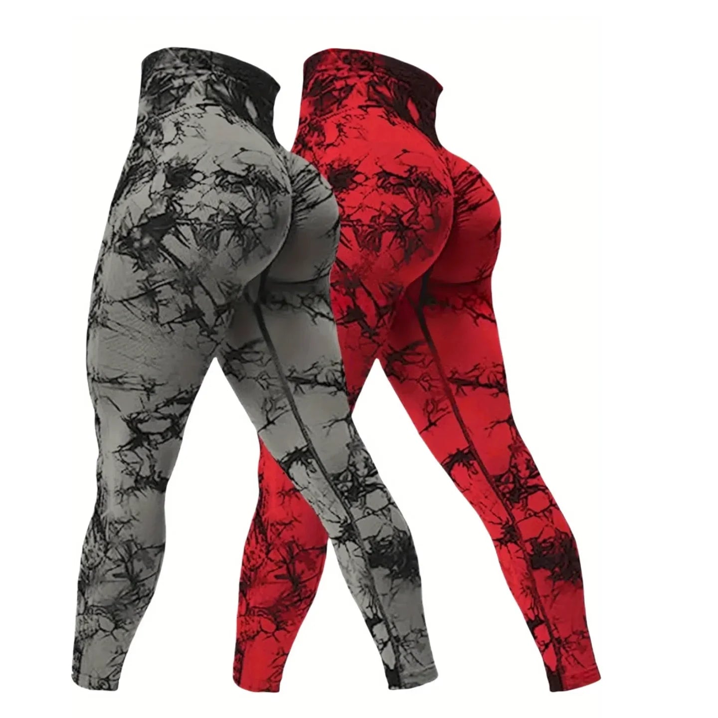 2 Pack Women's Fitness Yoga Leggings, High Waisted, Sexy, Butt Lifting, Seamless, Solid Color, and Breathable