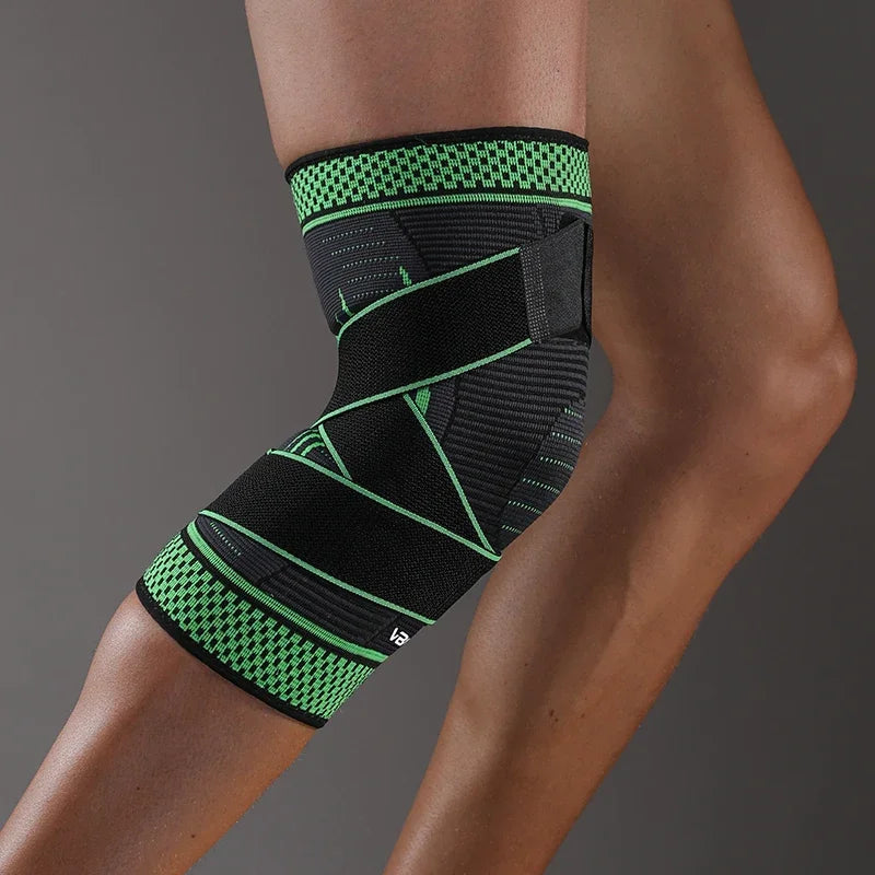 1 Pc Elastic Breathable Knee Support Sleeve with Adjustable Straps