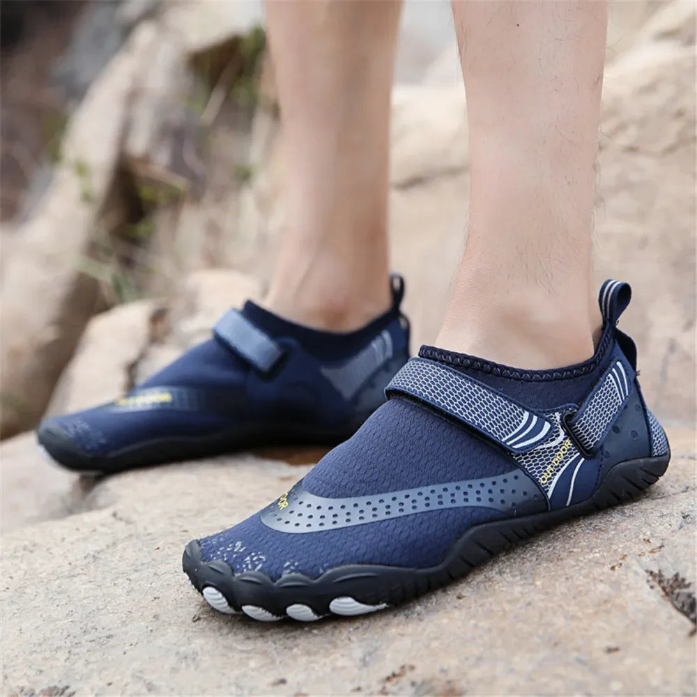 Upstream Wading Aqua Shoes Men, Swimming Five Fingers Water Sports Sneakers, Breathable, Soft, and Flat Size 39-46
