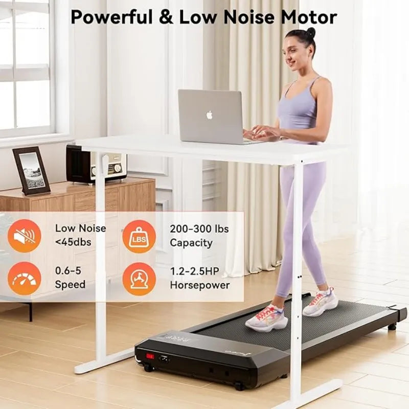 2-in-1 Home/Office 2.5 HP Walking Treadmill, for Small Spaces with APP & Remote Control